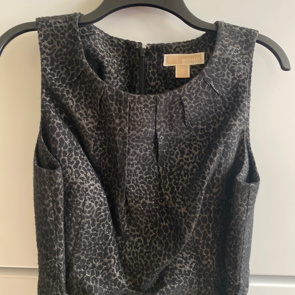 Black leopard print dress